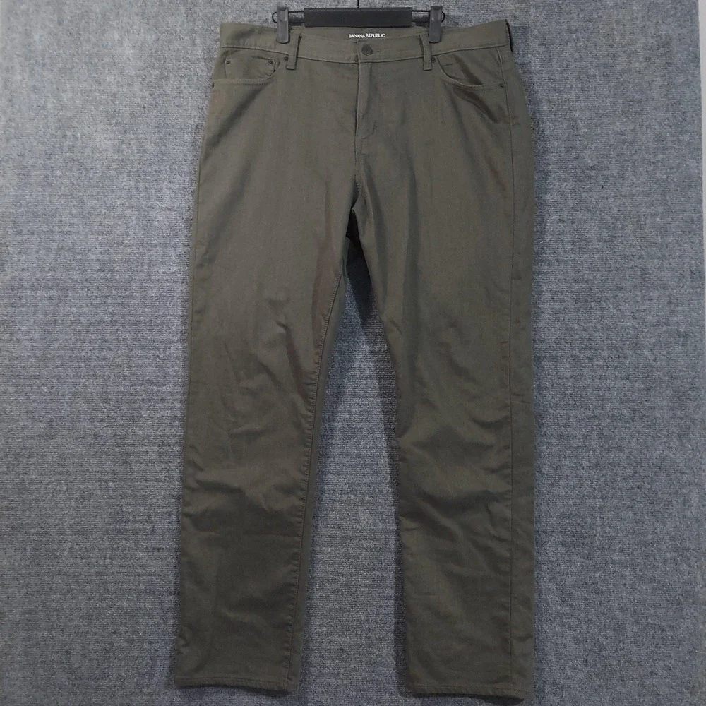 Banana Republic Jeans Mens 38x34 Olive Travel Jean Slim Fit‎ Stretch 5 Pocket